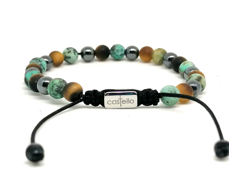 Gemstone Bracelet Tiger Eye stone, Hematite, Africa 6mm — view 3 | Castello Jewels