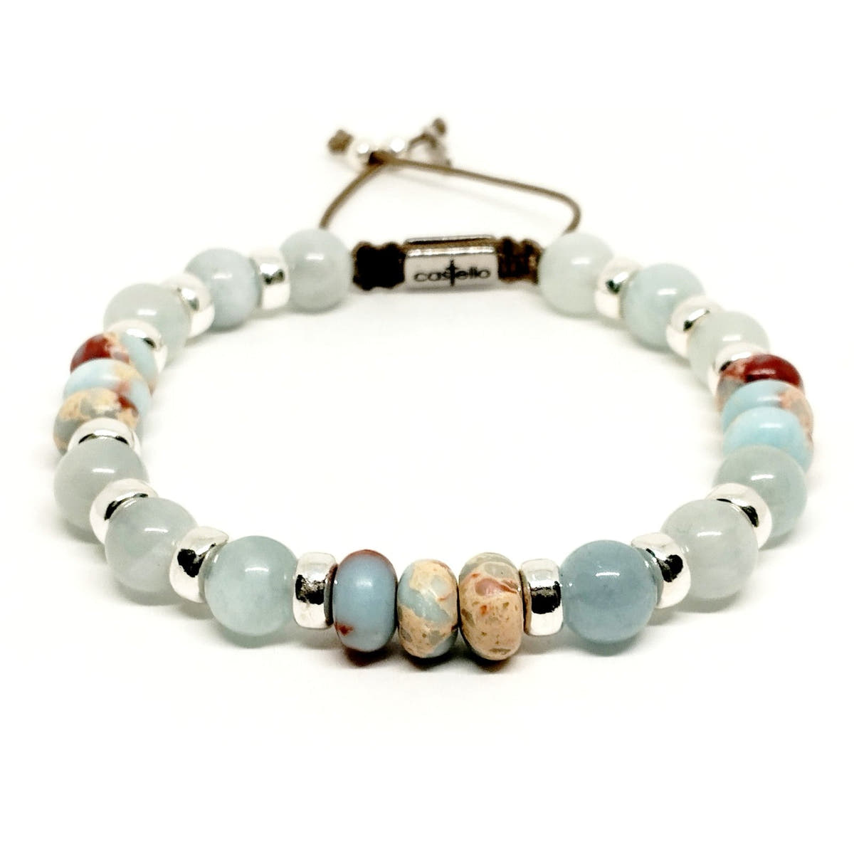 Classic Aquamarine & Snakeskin Jasper, Timeless, 8mm | Castello Jewels