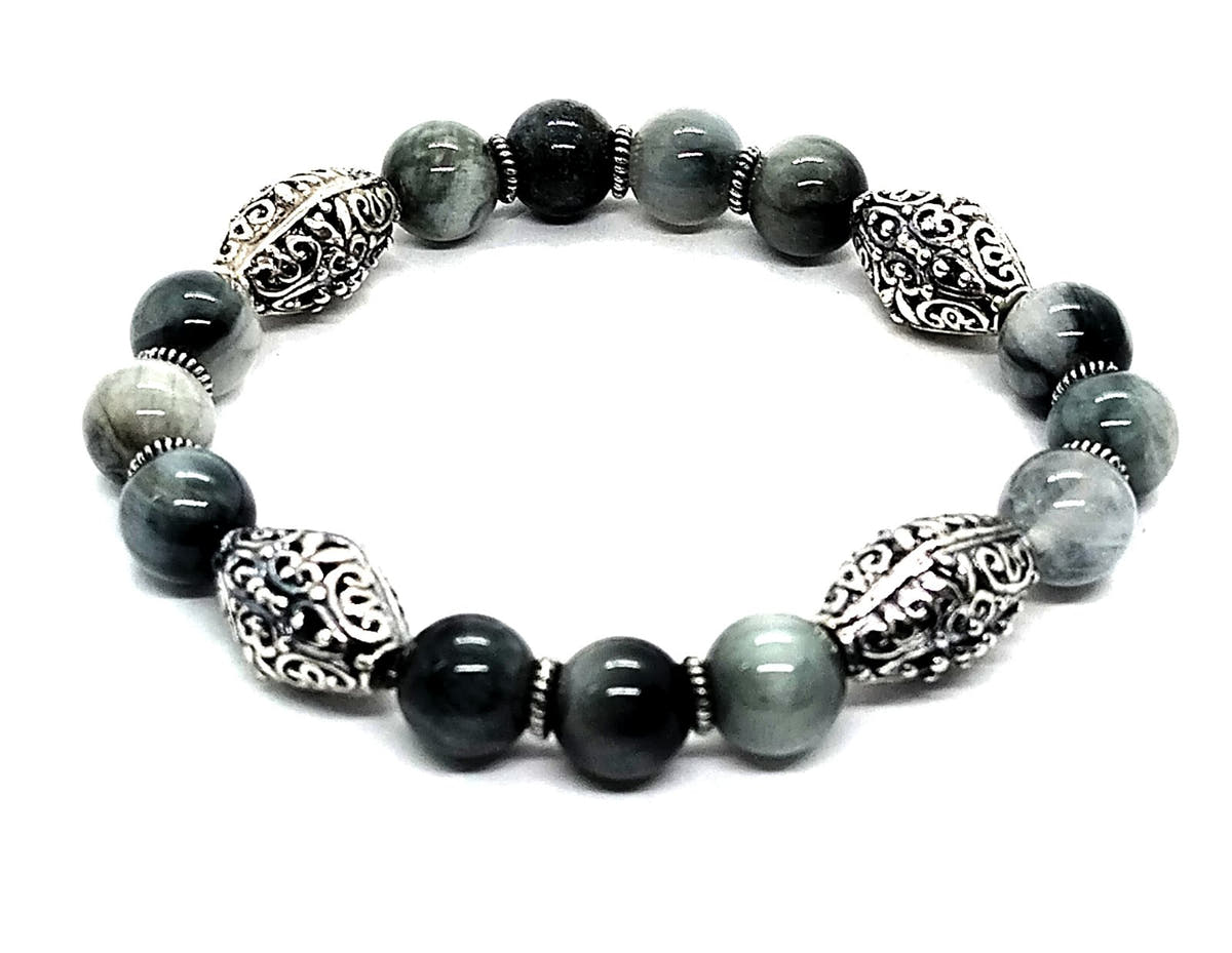 MyKing Eagle's Eye Sterling Silver Bracelet, 10mm | Castello Jewels