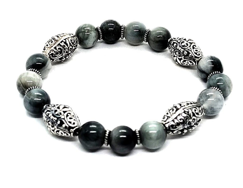 Silver Bracelet MyKing Eagle's Eye, stone of 10mm | Castello Jewels