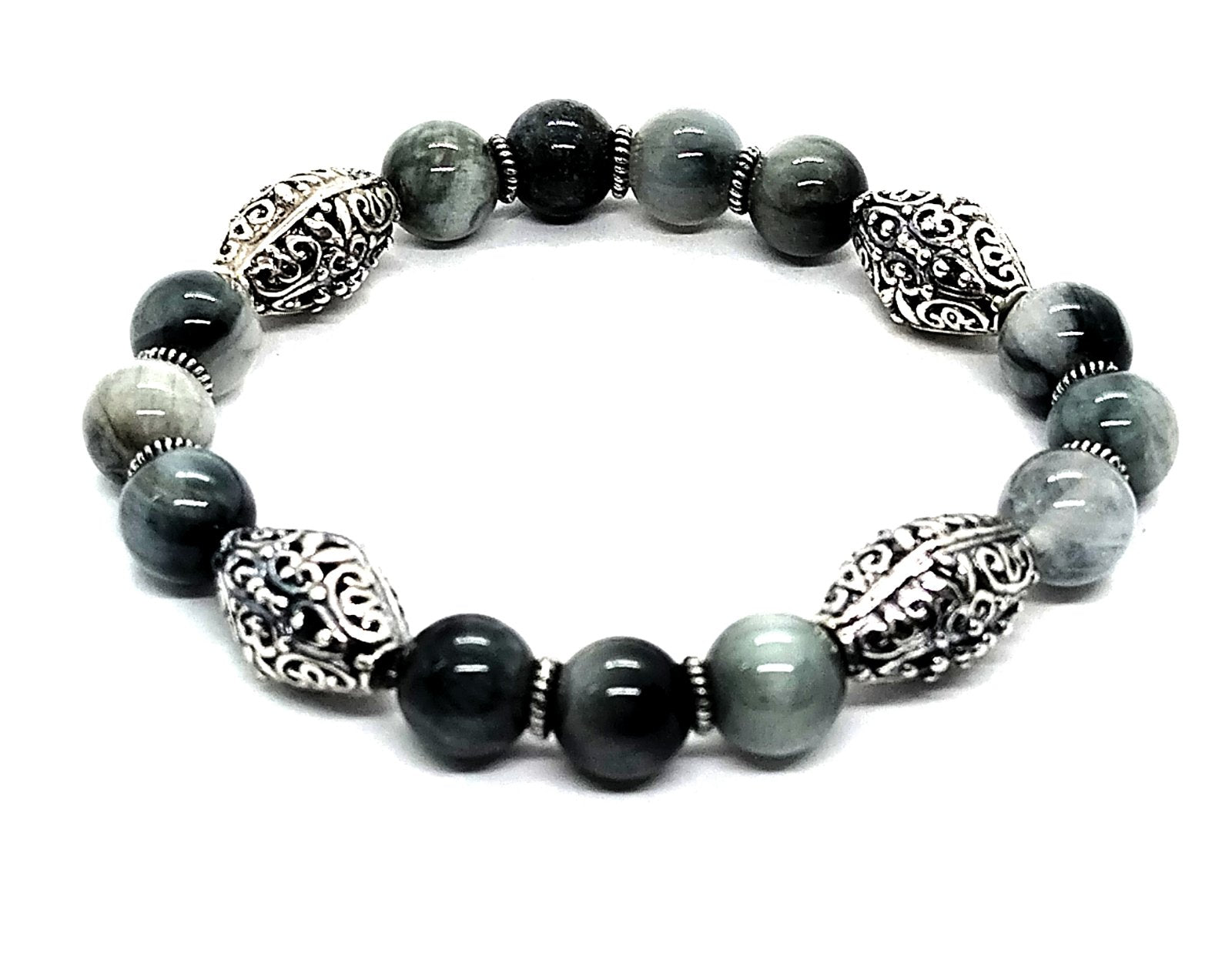 Silver Bracelet MyKing Eagle's Eye, stone of 10mm | Castello Jewels