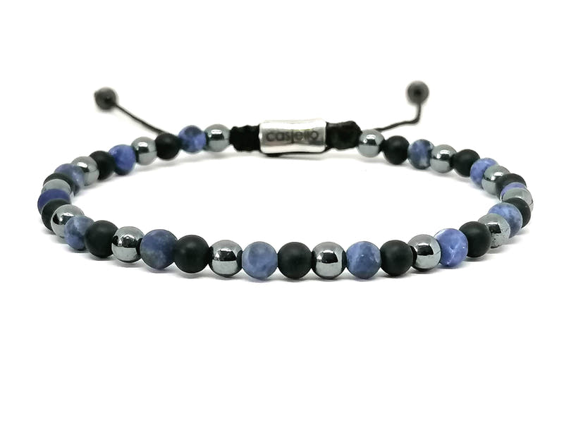 Onyx, Sodalite & Hematite Bracelet · 4mm