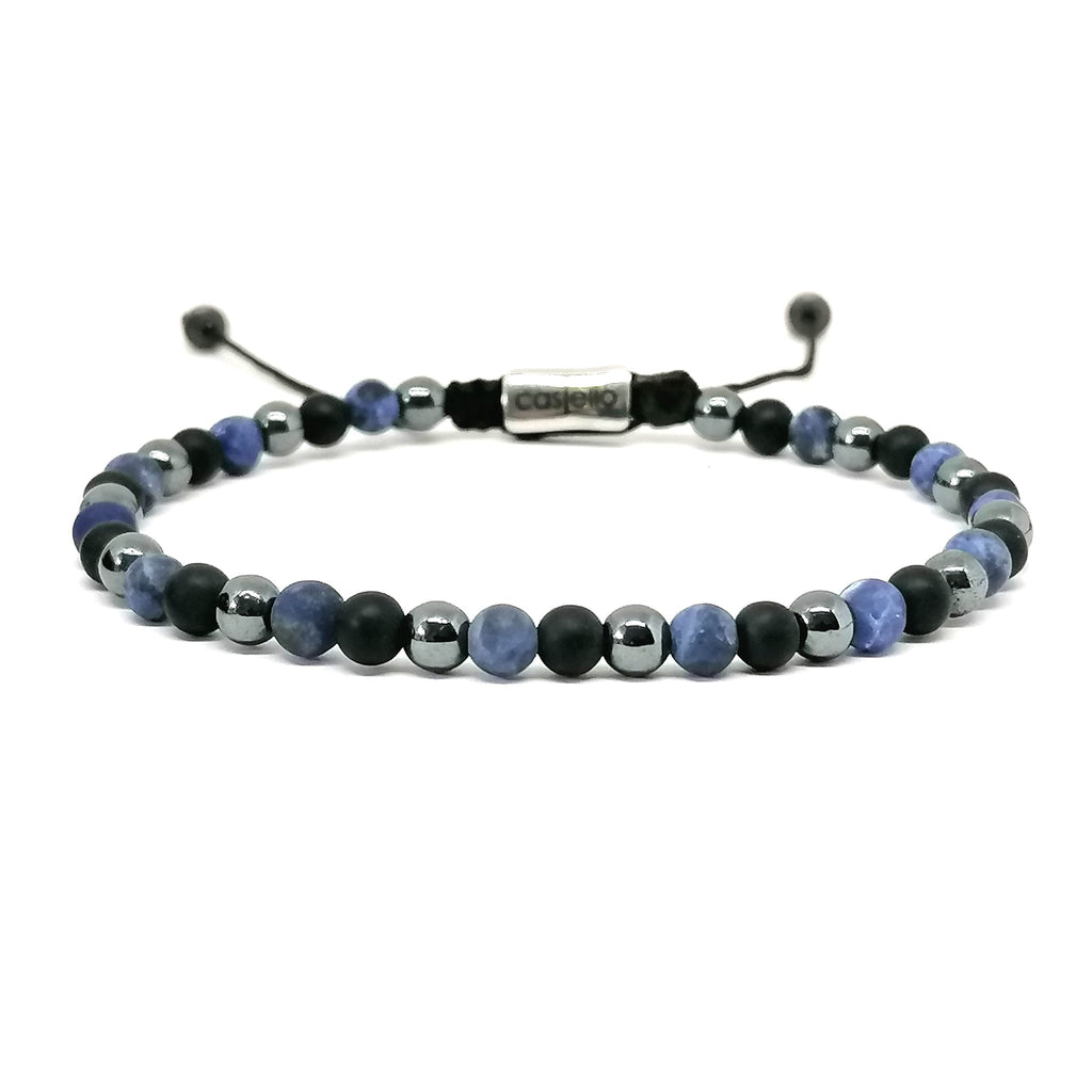 Onyx, Sodalite & Hematite Bracelet, 4mm | Castello Jewels