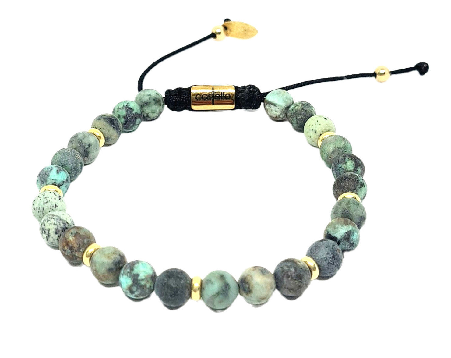 Silver 925 Gold Plated Bracelet Minimal, Africa with rondel, 6mm stone | Castello Jewels