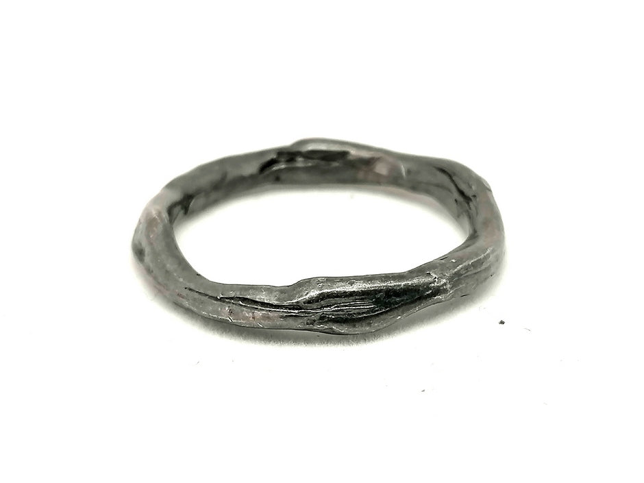 Mens Silver Ring Oxide — view 2 | Castello Jewels
