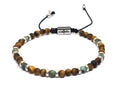 Hand Made Bracelet Silver 925 Classic Tiger Eye Mat, Africa Turquoise stone 4mm | Castello Jewels