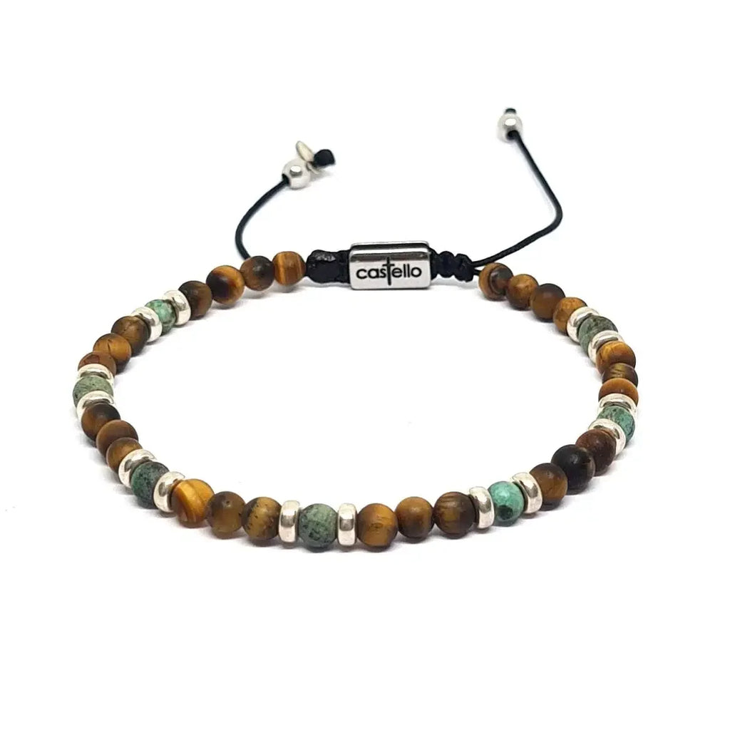 Classic Tiger's Eye & African Turquoise, Timeless Everyday Wear, 4mm | Castello Jewels