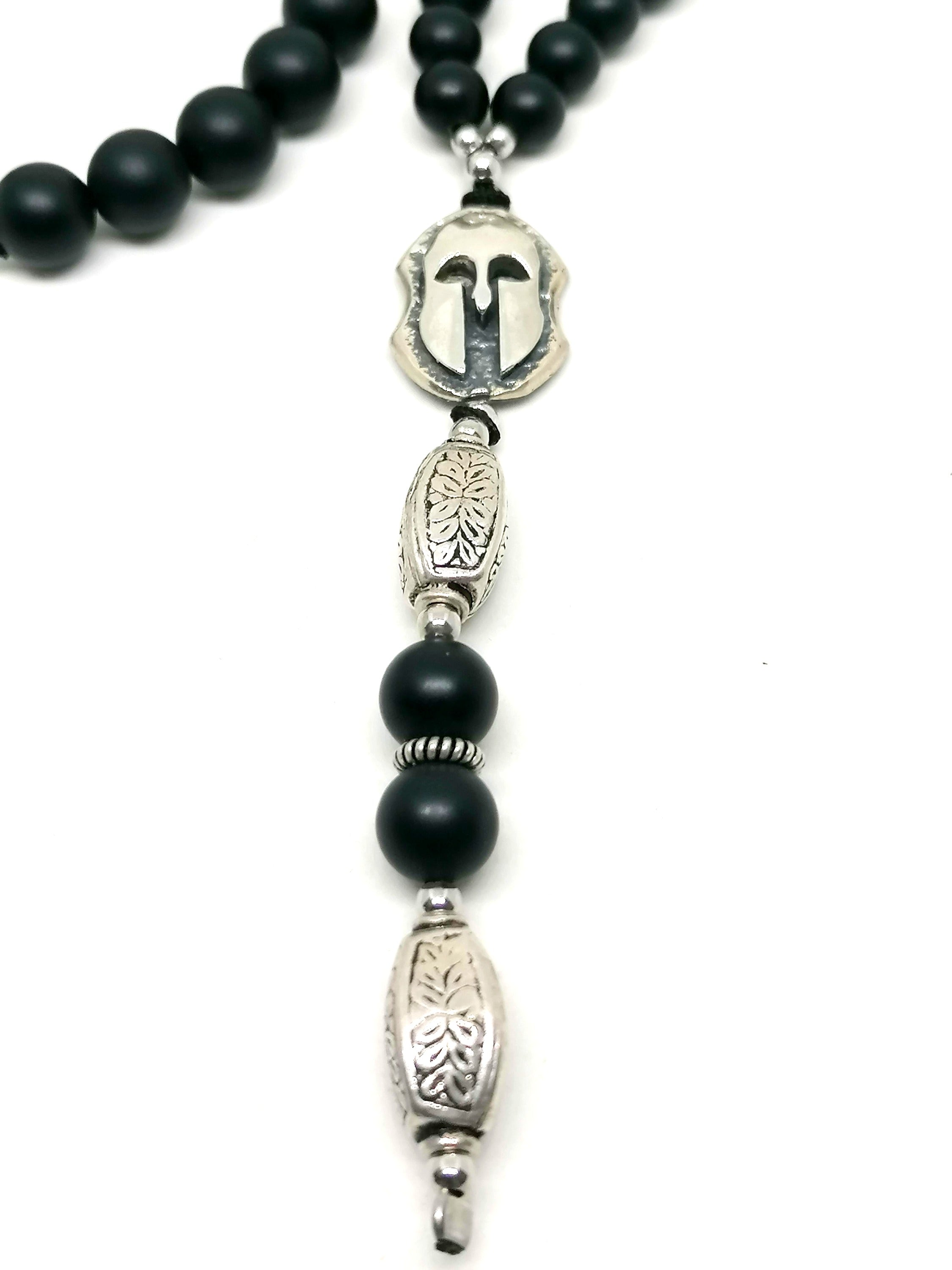 Rosary Sparta, Silver 925, Onyx stone — view 2 | Castello Jewels