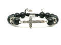 CROSS SILVER 925 Bracelet Onyx Mat | Castello Jewels