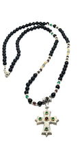 Hand Made Silver 925 Cross Onyx Polish stone 6mm | Castello Jewels