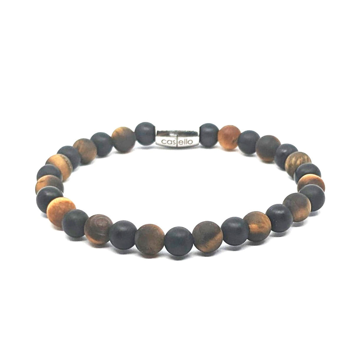 Onyx & Tiger's Eye Bracelet, view 2, 6mm | Castello Jewels