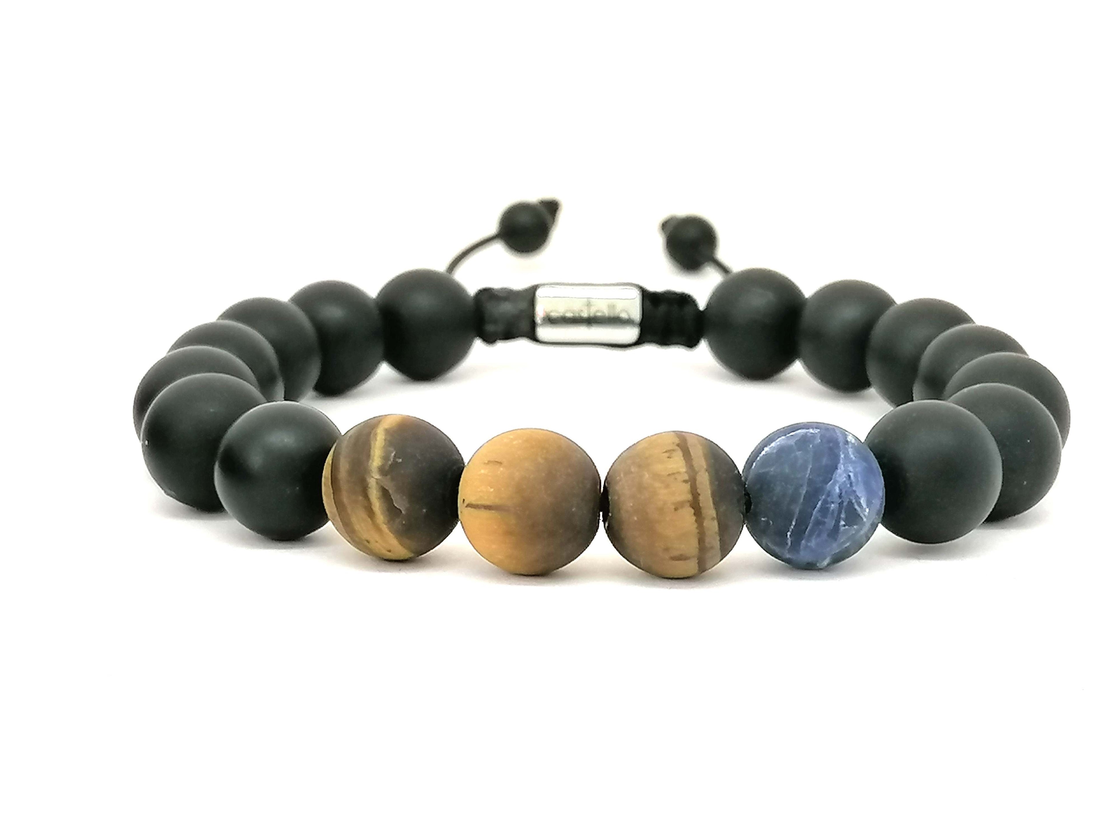Bracelet Onyx, Tiger eye, 10mm stone | Castello Jewels