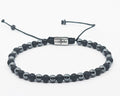 Hand Made Bracelet Onyx Mat, Hematite stones of 4mm. | Castello Jewels