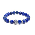 Lapis Lazuli Evil Eye Bracelet, Sterling Silver, 10mm | Castello Jewels