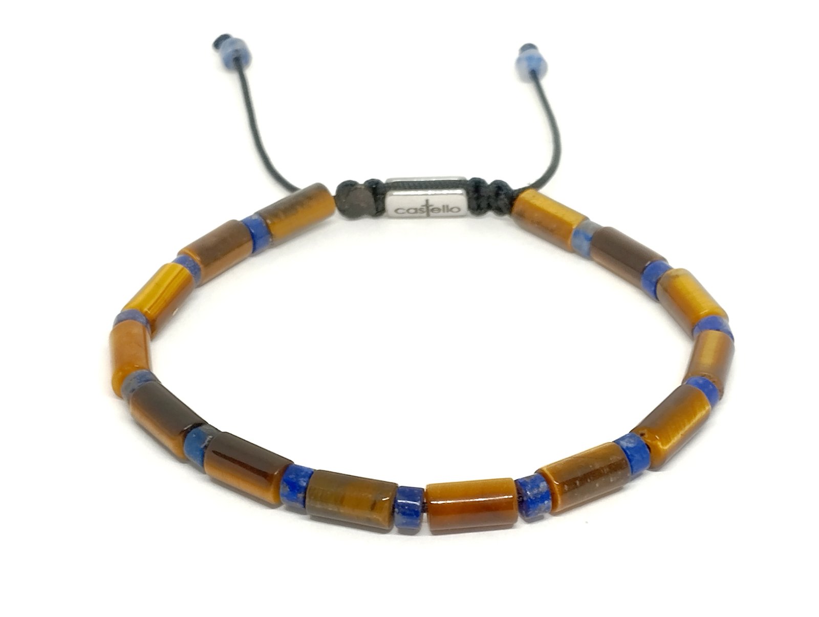 Hand Made Bracelet, Tiger Eye tube shape stones 4mm | Castello Jewels