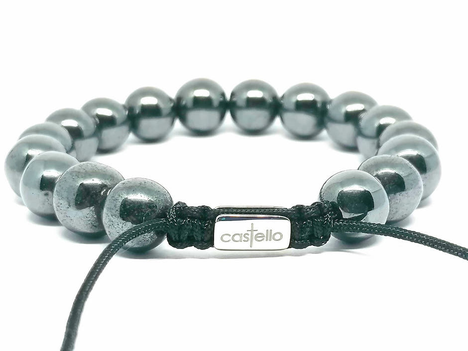Hematite Everyday Bracelet, 10mm, view 3 | Castello Jewels