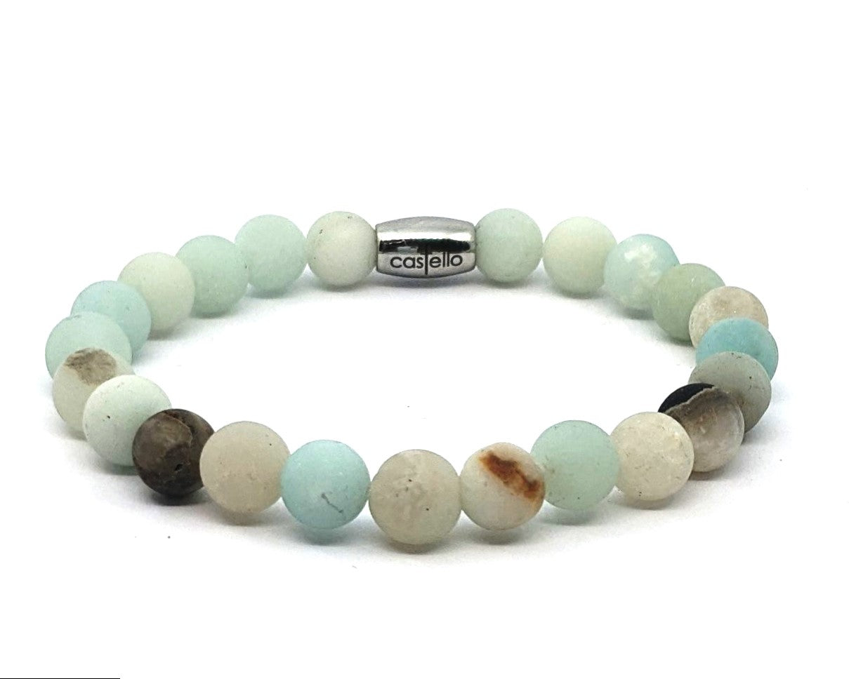 Gemstone Bracelet Amazonite, stone 8mm — view 2 | Castello Jewels