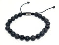 Hand Made Bracelet Onyx Polish, Onyx Mat Lava stone 8mm | Castello Jewels