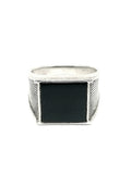 Mens Silver Ring Onyx Classy | Castello Jewels