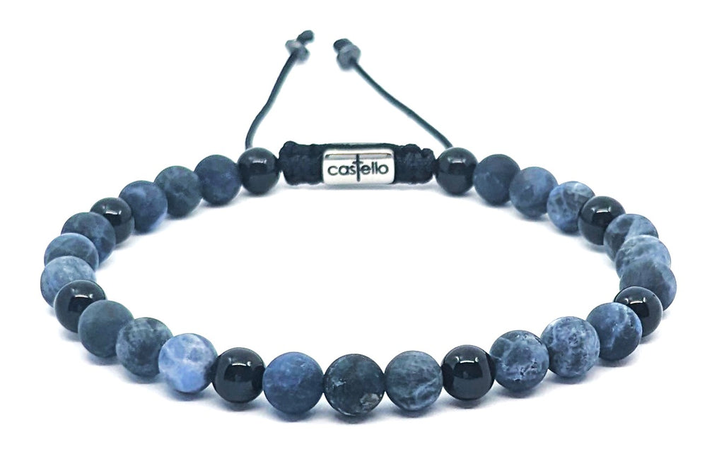 Gemstone Bracelet Sodalite, Onyx Polish stone 6mm | Castello Jewels