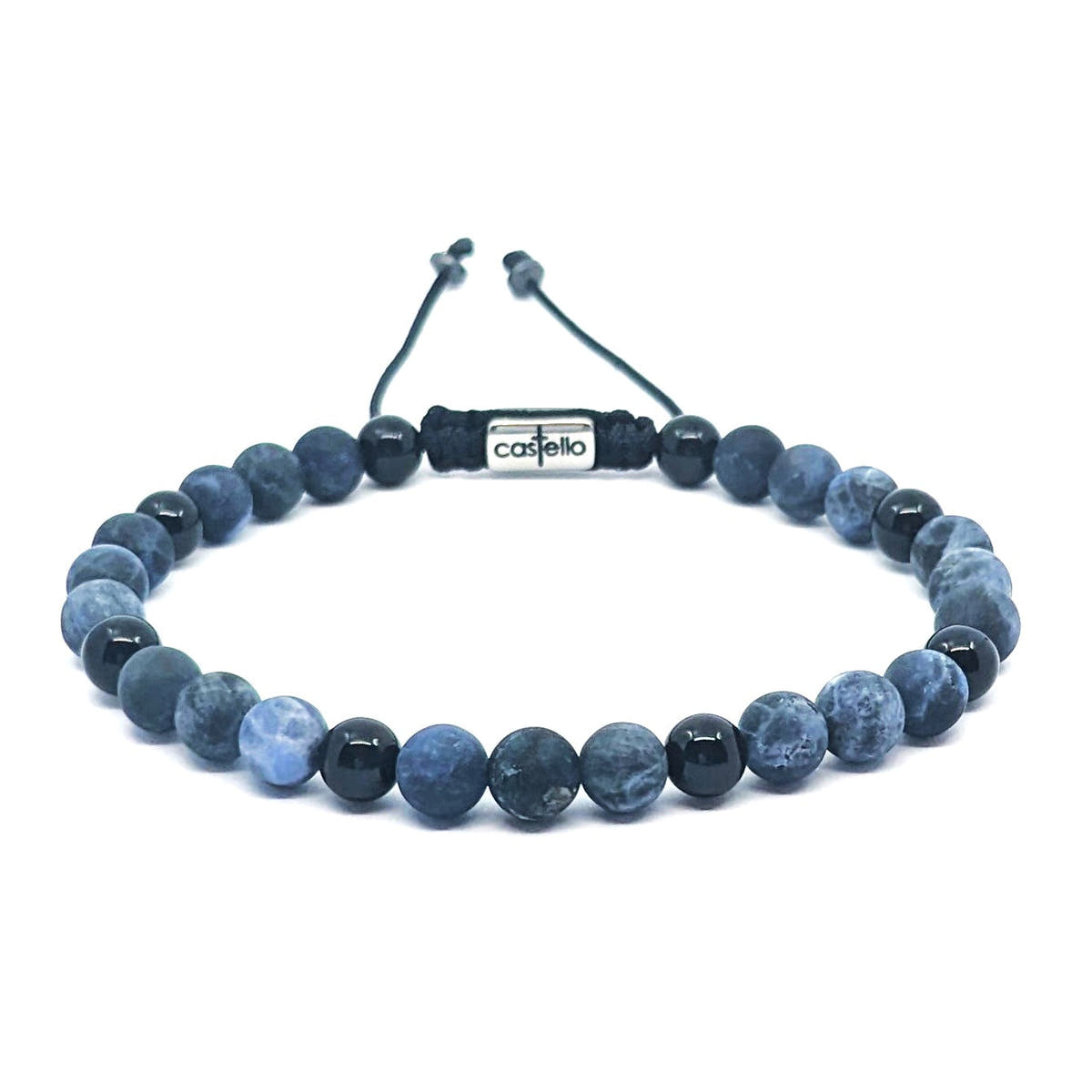 Sodalite & Onyx Bracelet, Polished, 6mm | Castello Jewels