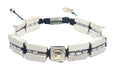Hand Made Bracelet Ancient 925 Silver, Howlite, Hematite stone 4*13mm | Castello Jewels
