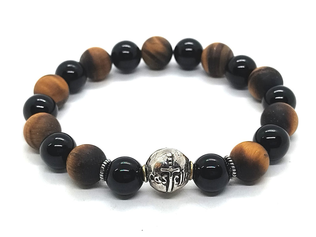 Bracelet Chic 925 Silver, Tigers Eye stone 10mm | Castello Jewels