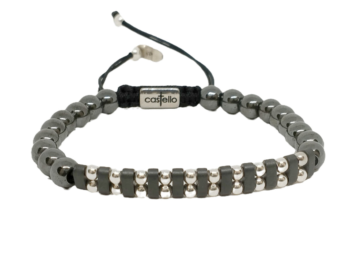 Hematite Gemstone Bracelet, 6mm | Castello Jewels