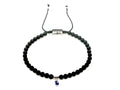 Hand Made Bracelet Evil Eye 925, Onyx Mat stone 4mm | Castello Jewels