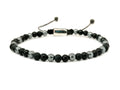 Hand Made Bracelet Onyx Mat, Onyx Polish, Hematite stone 4mm | Castello Jewels