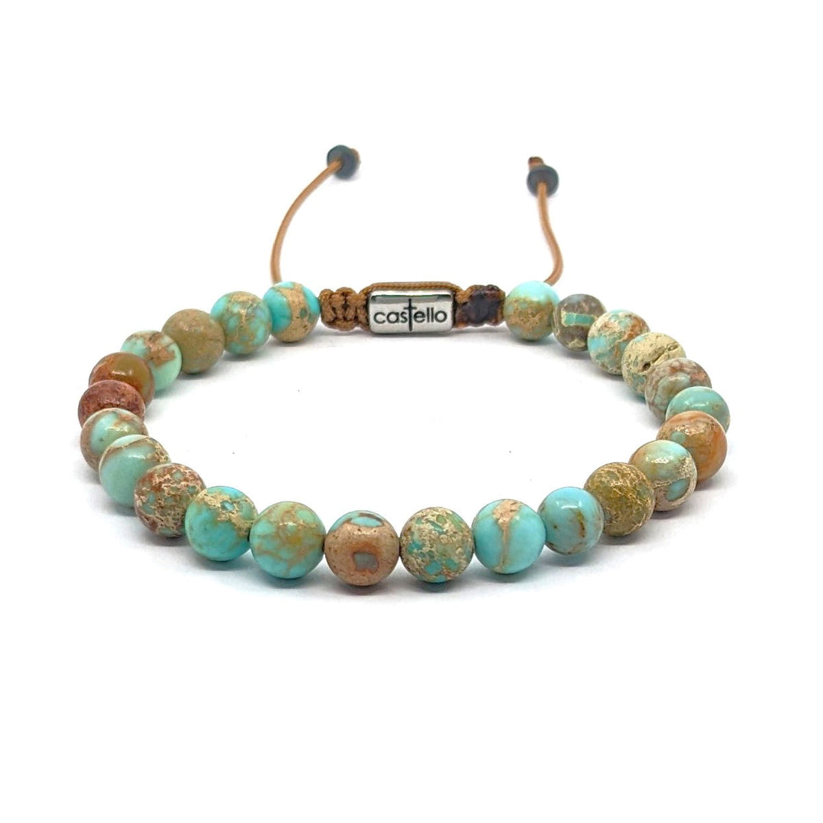 Jasper Turquoise Bracelet, 6mm | Castello Jewels