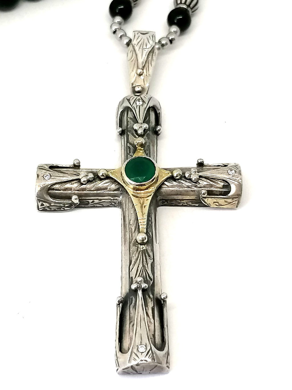Byzantine Cross Necklace, Silver 925 — view 6 | Castello Jewels