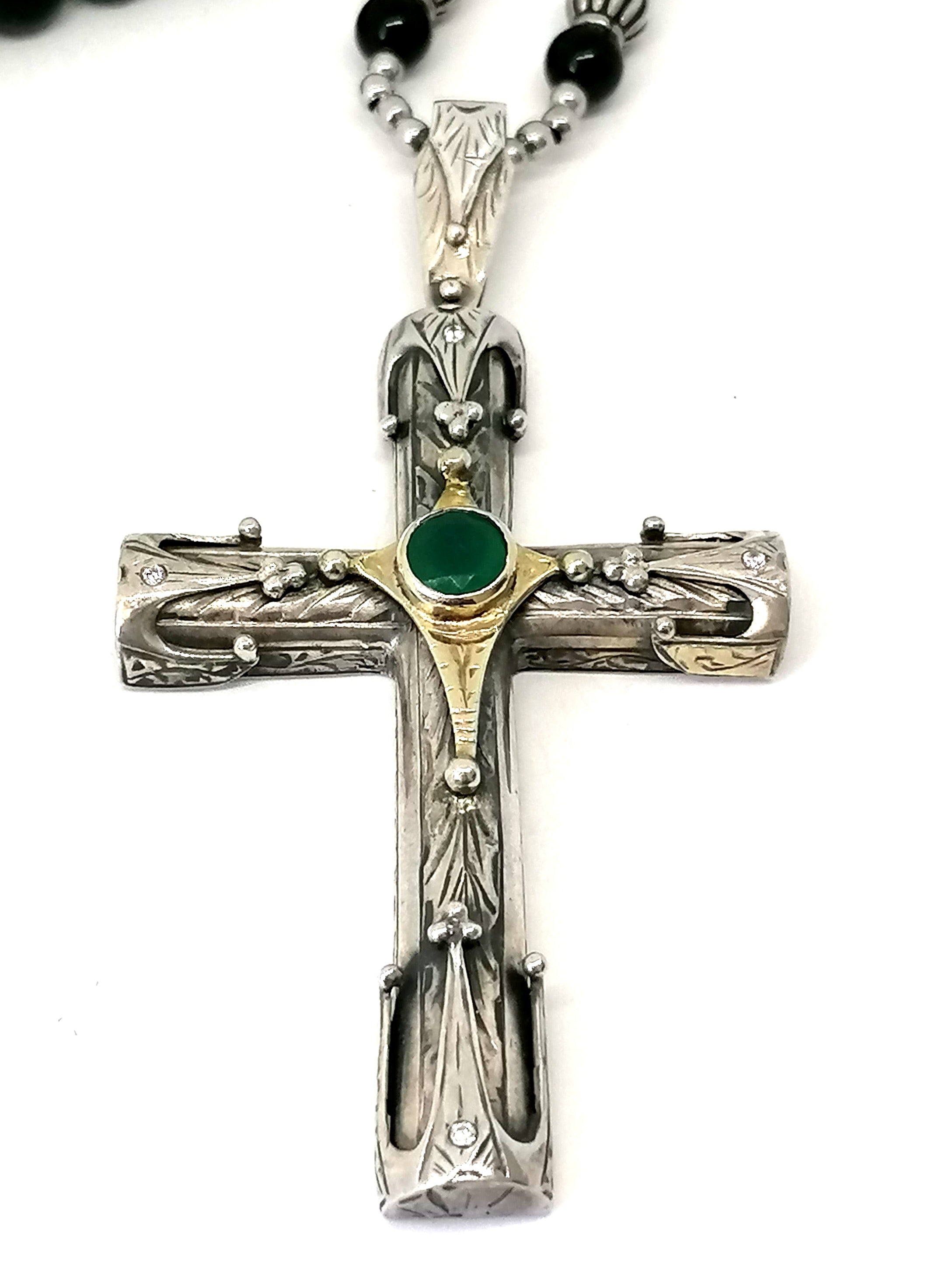 Byzantine Cross Necklace, Silver 925 — view 6 | Castello Jewels