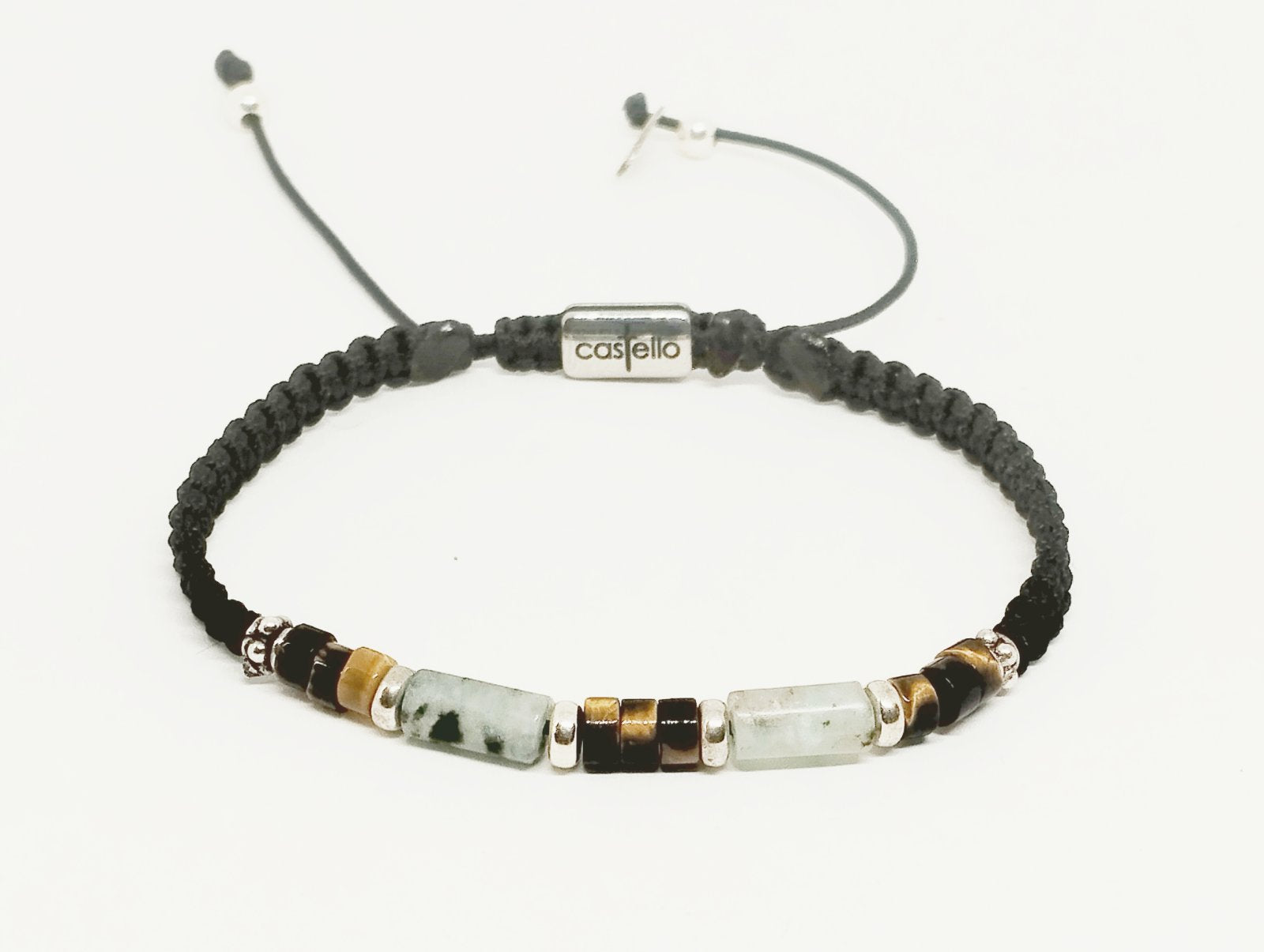 Silver 925 Bracelet Kiwi Tube stone 4mm | Castello Jewels