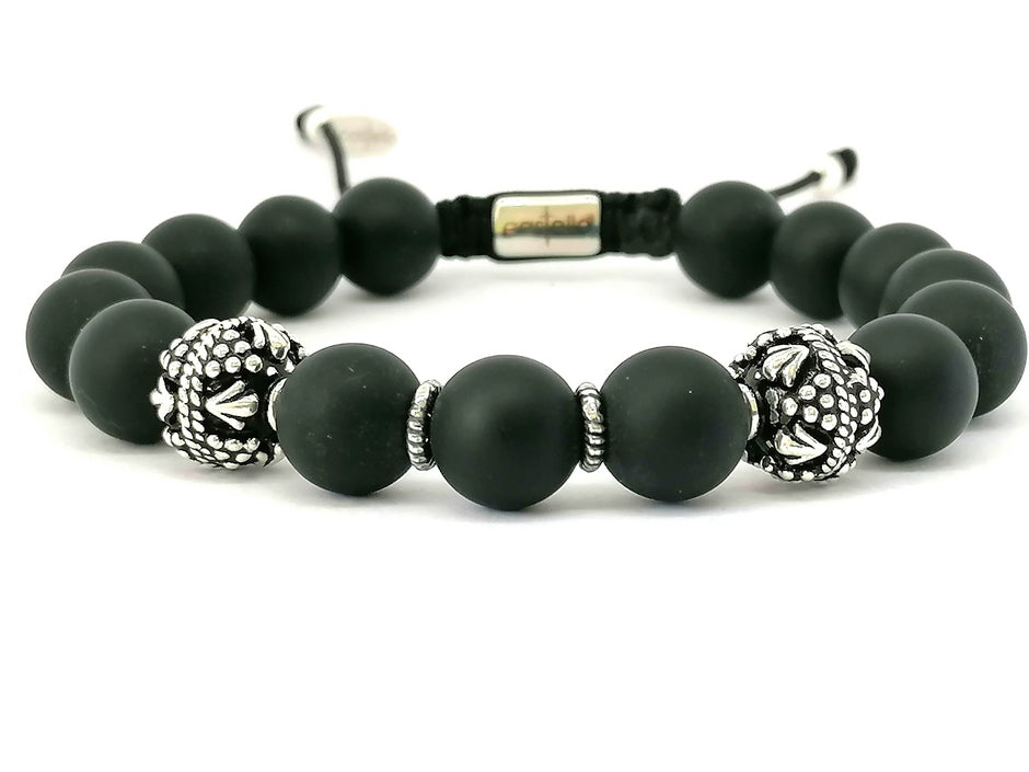 Silver Bracelet MyKing Onyx, stone | Castello Jewels