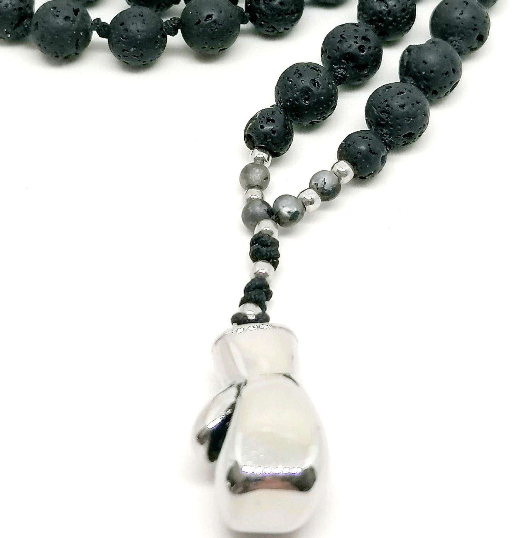 Necklace Glove box, Stainless Steel, Lava stone — view 2 | Castello Jewels