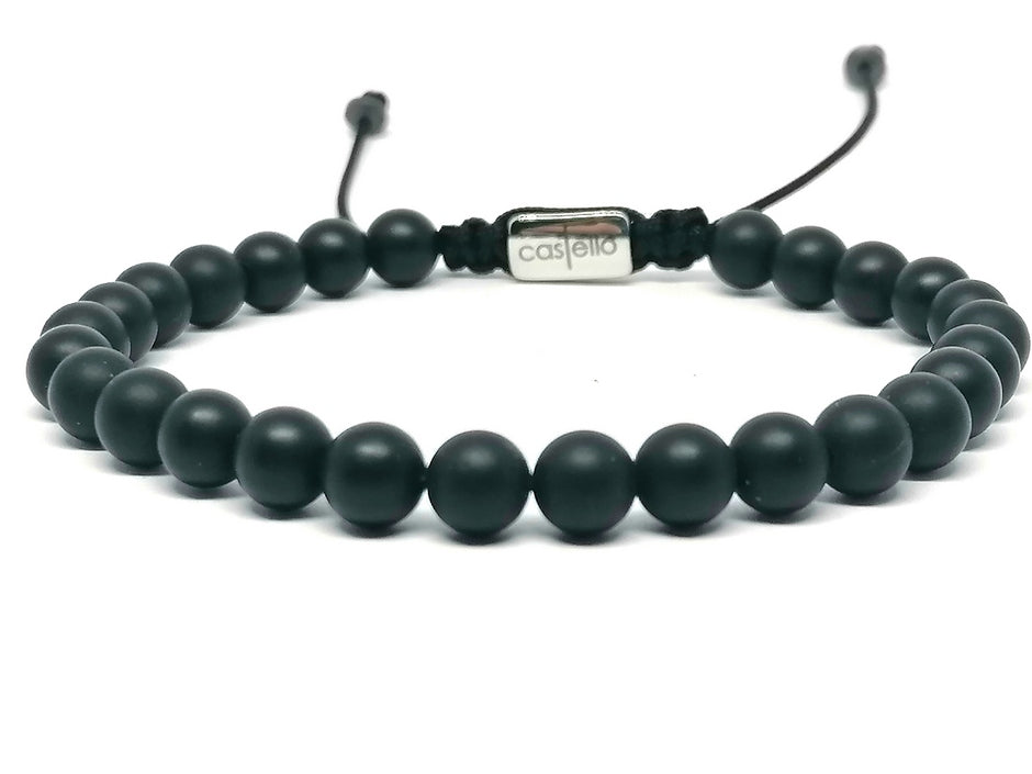 Gemstone Bracelet Onyx Mat stone 6mm | Castello Jewels