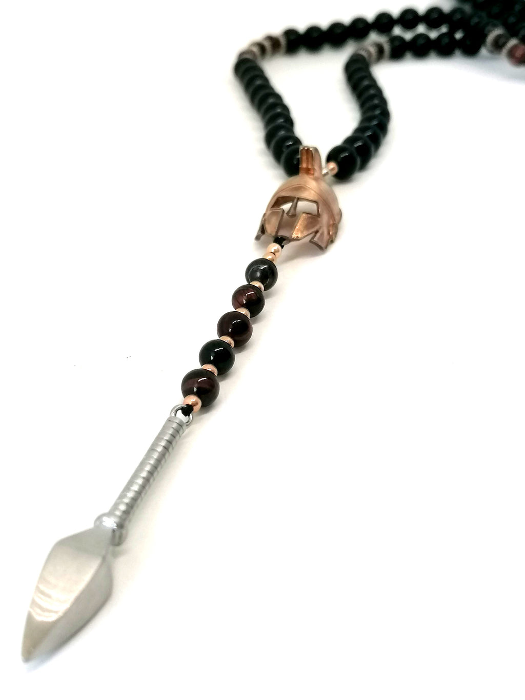 Rosary Sparta Helmut, Silver 925, Onyx stone — view 2 | Castello Jewels