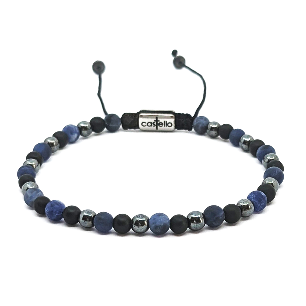 Onyx, Sodalite & Hematite Bracelet, 4mm, view 2 | Castello Jewels