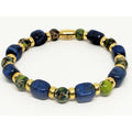 AEGEAN Silver 925 Bracelet, Gold plated, Lapis Lazuli square jasper Stone | Castello Jewels