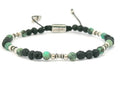 Silver bracelet Earth, Lava, African Turquoise stone 4mm | Castello Jewels