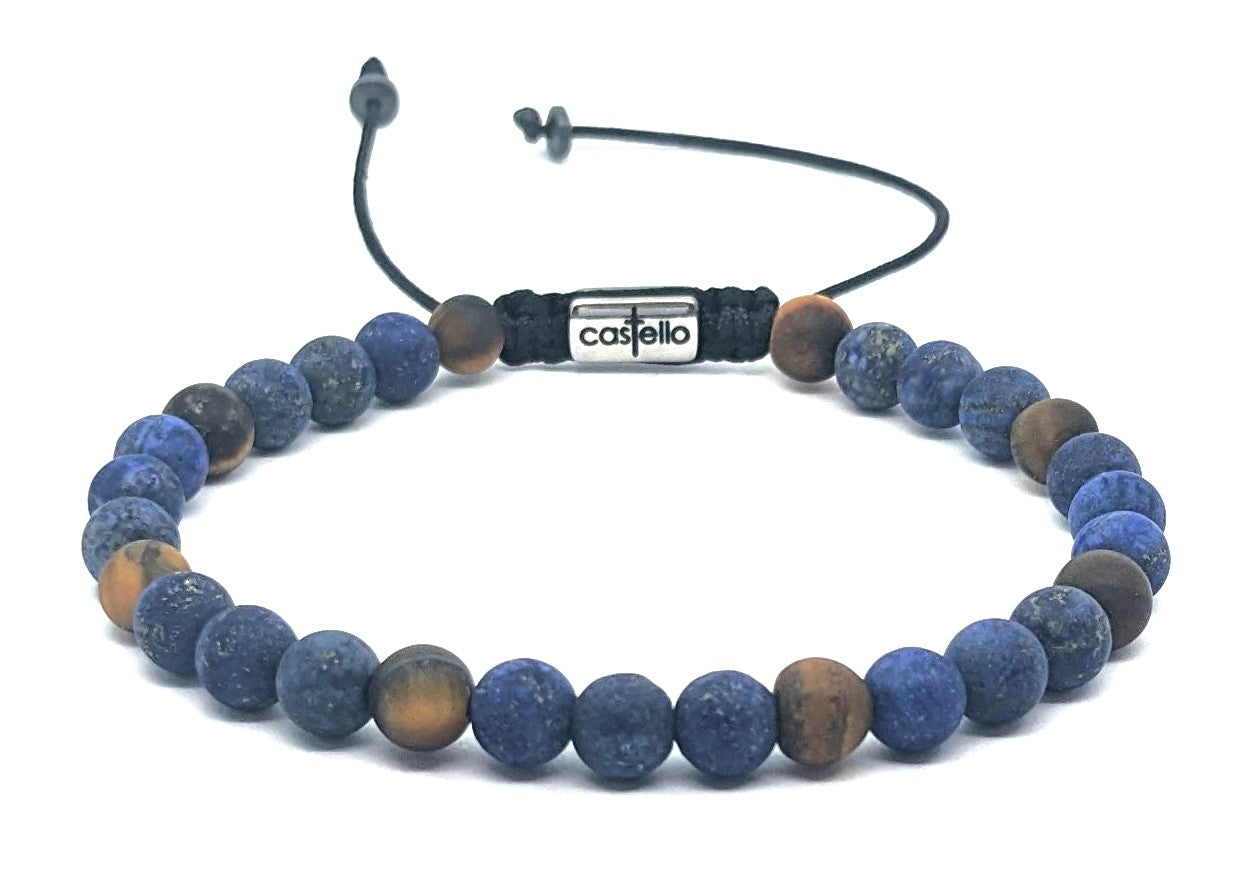 Gemstone Bracelet Sodalite, Tiger's eye, stone 6mm | Castello Jewels