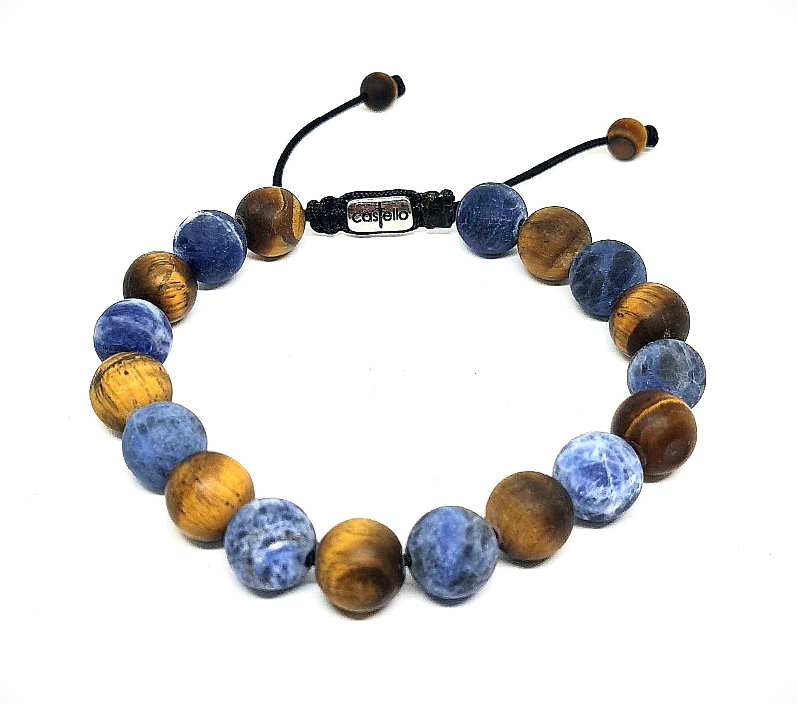 Hand Made Bracelet Sodalite, Tiger Eye stone 10mm | Castello Jewels