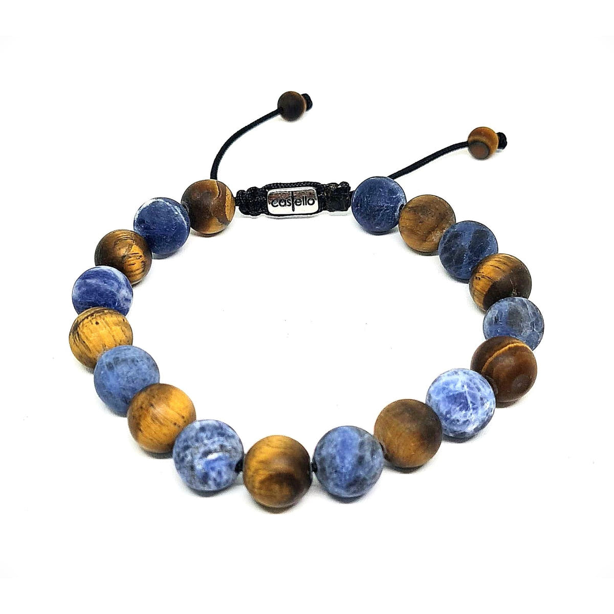 Sodalite & Tiger's Eye Unisex Bracelet, 10mm | Castello Jewels
