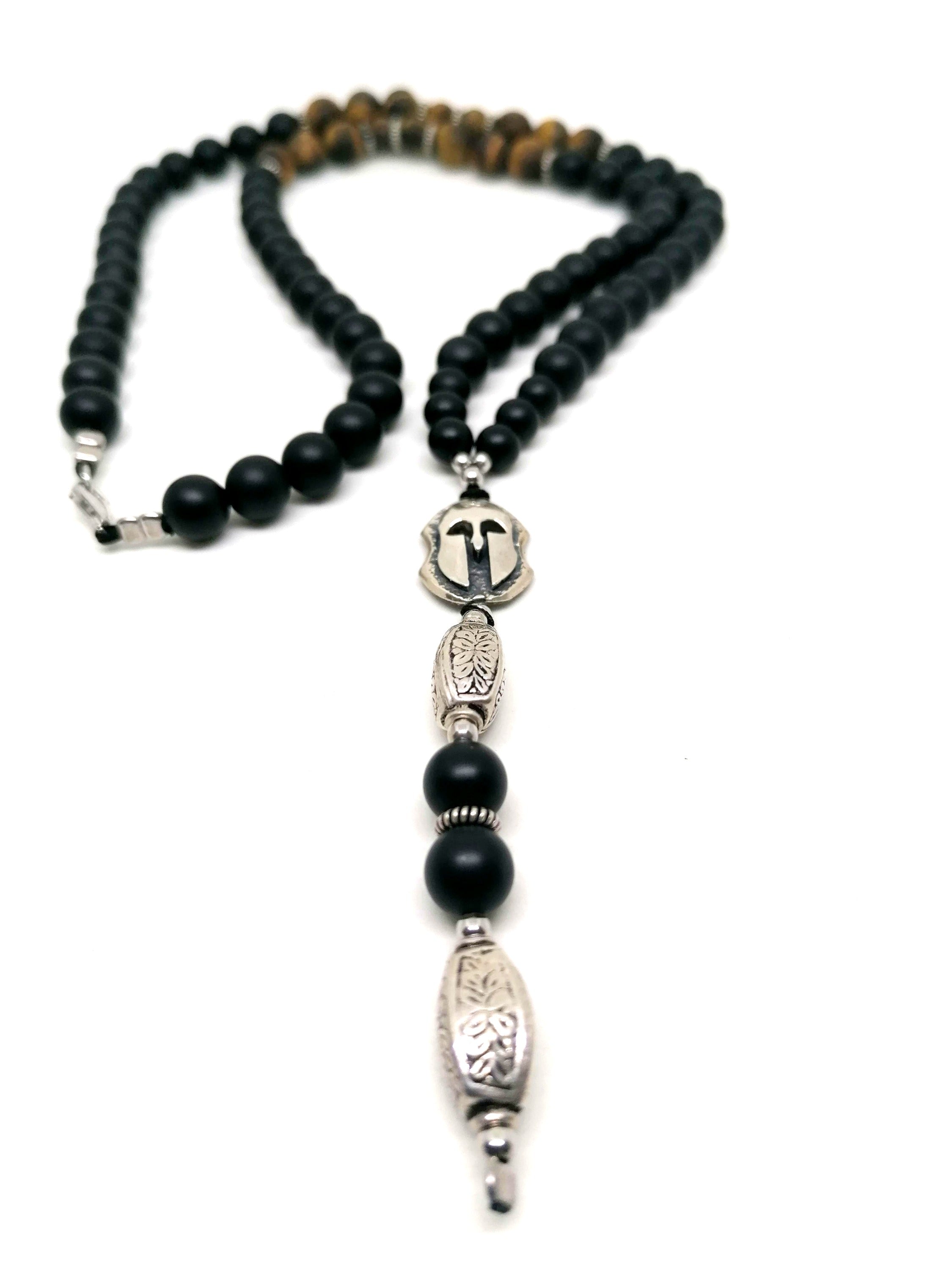 Rosary Sparta, Silver 925, Onyx stone — view 5 | Castello Jewels