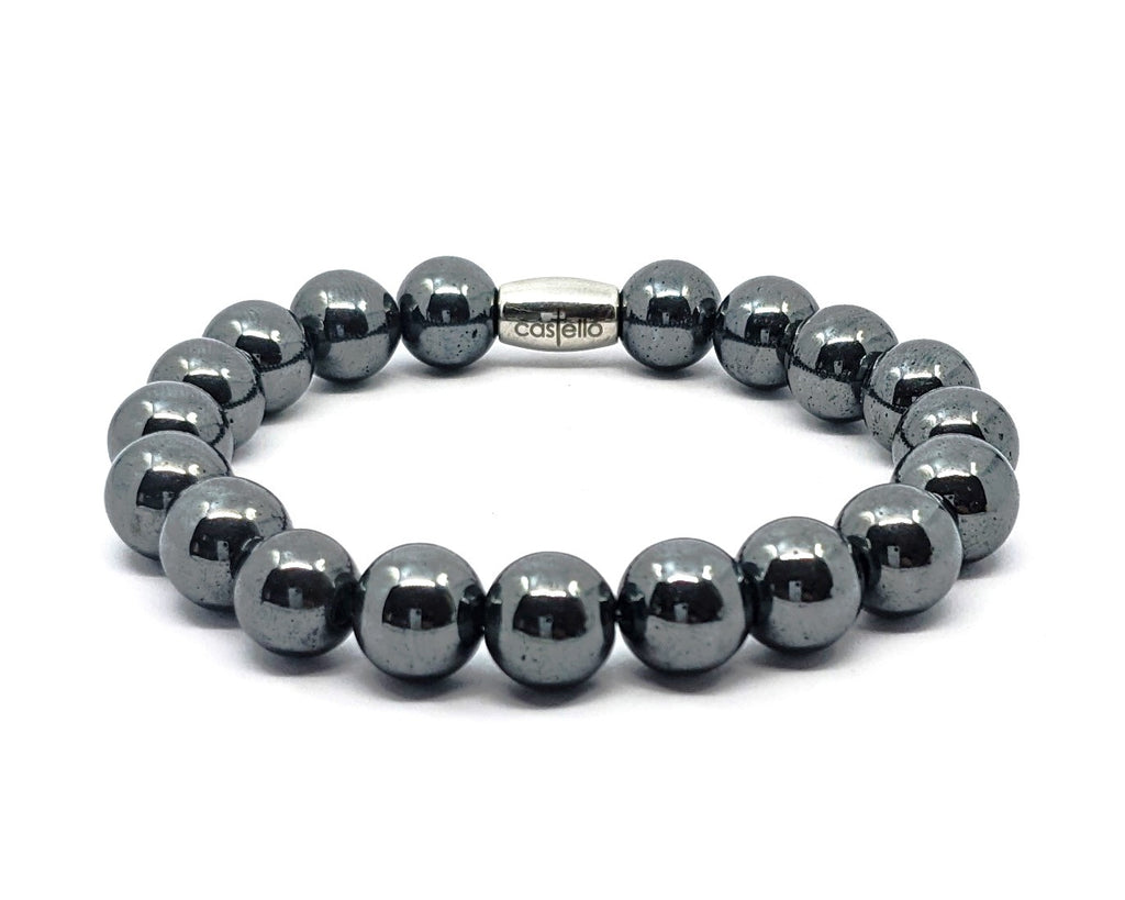 Hand Made Bracelet Hematite 10mm stone — view 4 | Castello Jewels