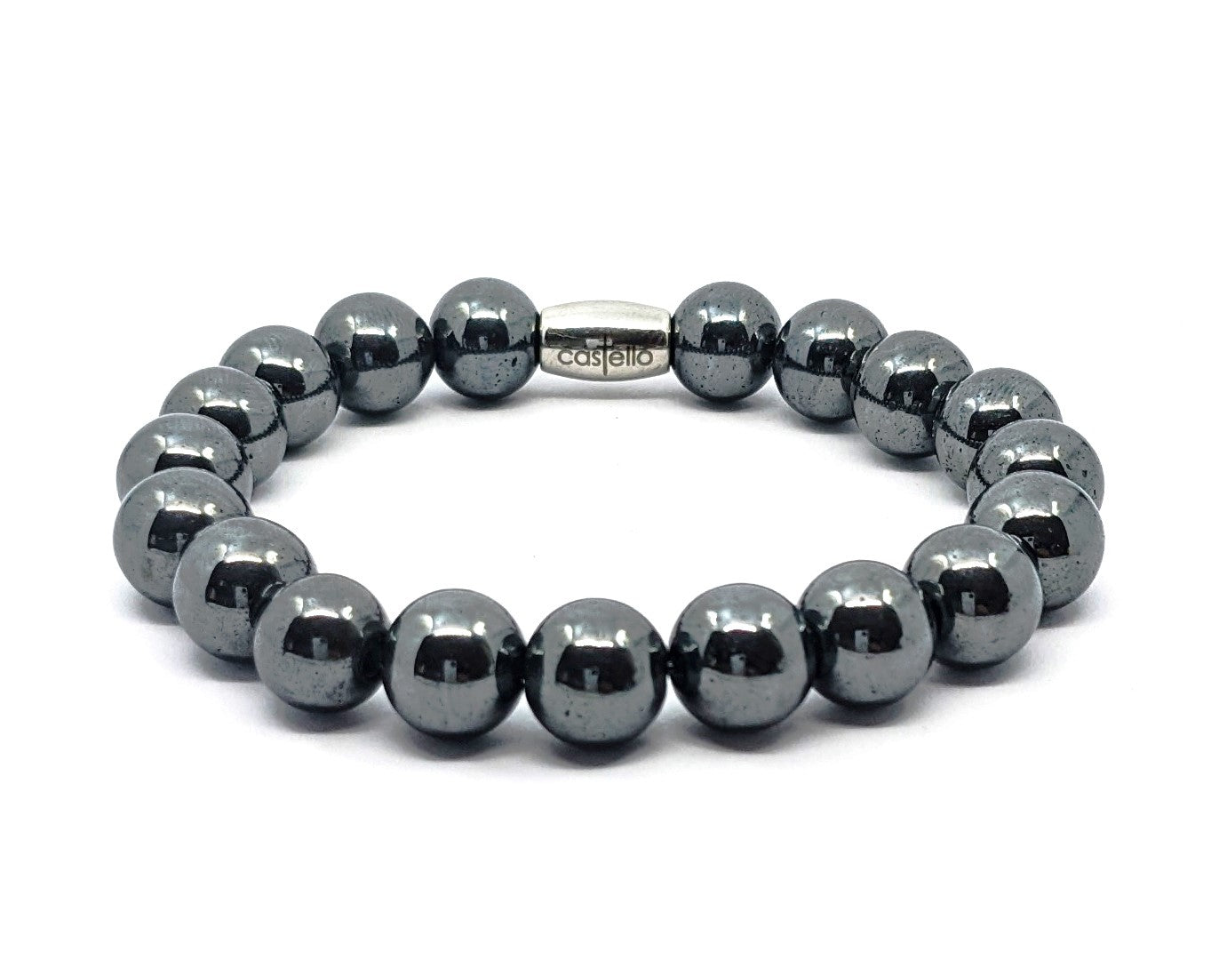 Hand Made Bracelet Hematite 10mm stone — view 4 | Castello Jewels