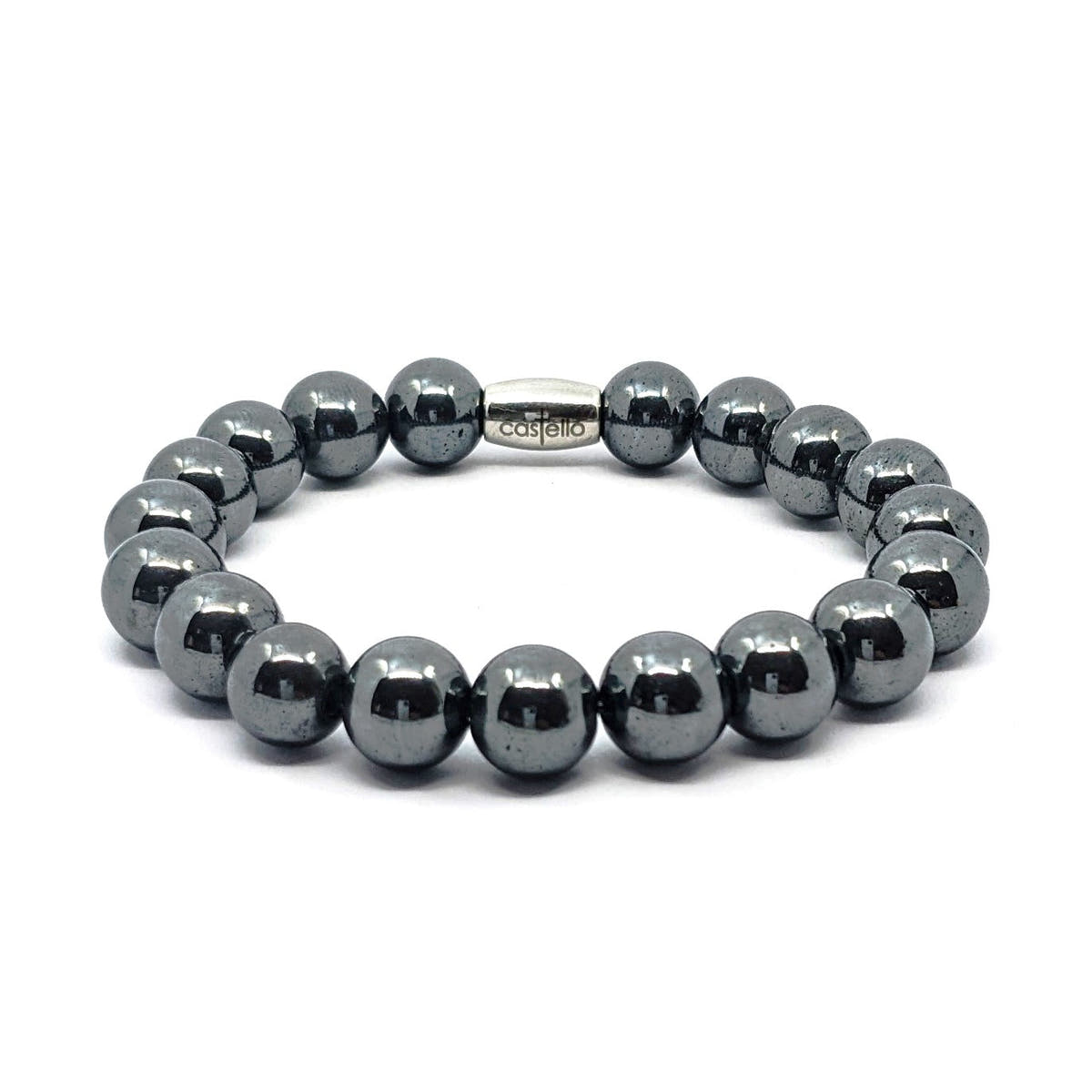 Hematite Everyday Bracelet, 10mm, view 4 | Castello Jewels