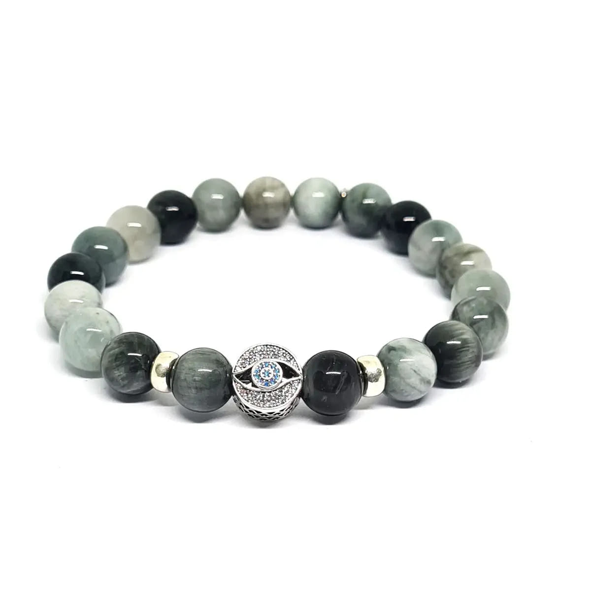 Eagle's Eye Evil Eye Sterling Silver Bracelet, 10mm | Castello Jewels