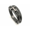 Black Braided Leather Men's Bracelet, Cross Charm | Castello Jewels